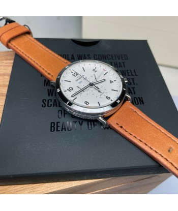 Shinola 45MM Canfield Sport Chronograph Steel Leather White Watch 20141501 prix