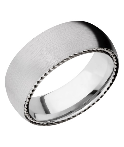 Lashbrook 8MM Cobalt Chrome Wedding Band with a Silver SideBraid Amélioration de cerveau avec