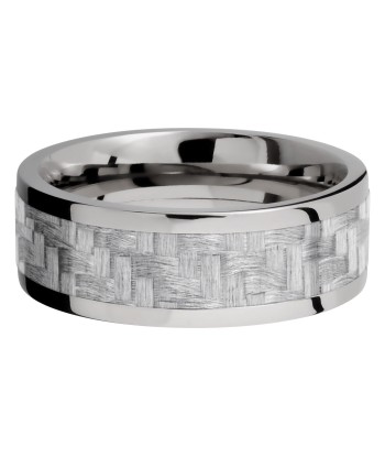 Lashbrook 8MM Titanium Men Wedding Band with a Silver Carbon Fiber Inlay online