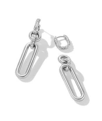 David Yurman Lexington Double Link Drop Earrings in Sterling Silver la chaussure