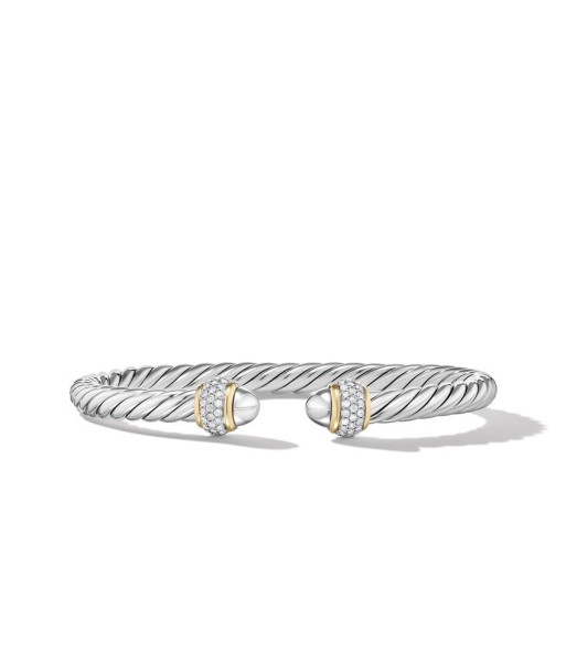 David Yurman Cable Bracelet in Sterling Silver with 18K Yellow Gold and Diamonds votre restaurant rapide dans 