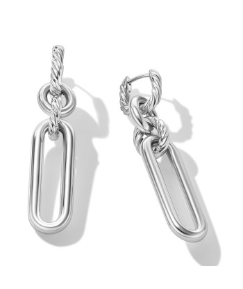 David Yurman Lexington Double Link Drop Earrings in Sterling Silver la chaussure