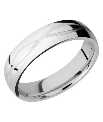 Lashbrook 6MM Cobalt Chrome Wedding Band with an Infinity Pattern offre 