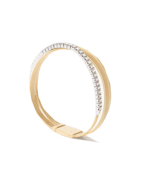 Marco Bicego Masai 18K Yellow Gold 3-Strand Coil Bracelet With Diamonds est présent 