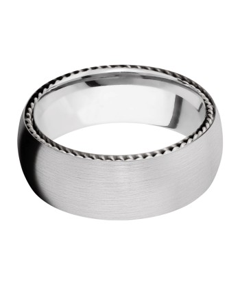 Lashbrook 8MM Cobalt Chrome Wedding Band with a Silver SideBraid Amélioration de cerveau avec