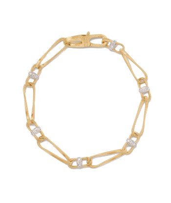 Marco Bicego Marrakech Onde 18K Yellow Gold Twisted Coil Link Bracelet With Diamonds Les magasins à Paris et en Île-de-France