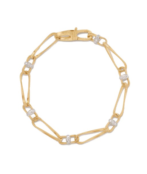 Marco Bicego Marrakech Onde 18K Yellow Gold Twisted Coil Link Bracelet With Diamonds Les magasins à Paris et en Île-de-France