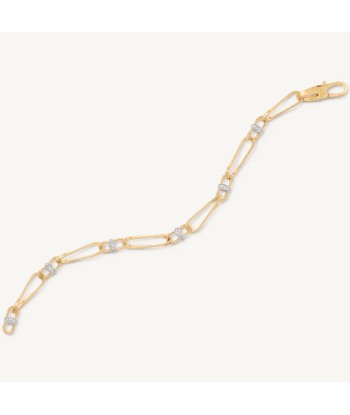 Marco Bicego Marrakech Onde 18K Yellow Gold Twisted Coil Link Bracelet With Diamonds Les magasins à Paris et en Île-de-France