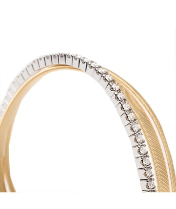 Marco Bicego Masai 18K Yellow Gold 3-Strand Coil Bracelet With Diamonds est présent 