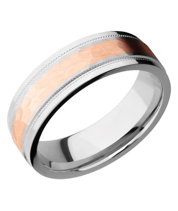 Lashbrook 7.5MM Cobalt Chome Wedding Band with a 14k Rose Gold Inlay Les êtres humains sont 