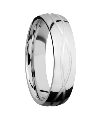 Lashbrook 6MM Cobalt Chrome Wedding Band with an Infinity Pattern offre 