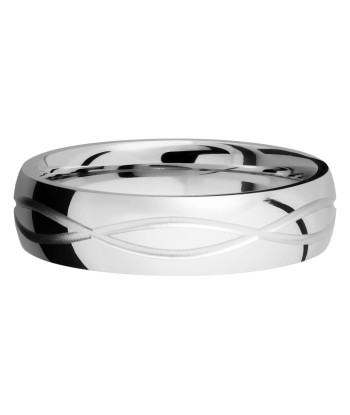 Lashbrook 6MM Cobalt Chrome Wedding Band with an Infinity Pattern offre 