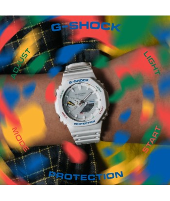 Casio G-Shock White Multi-Color Solar Bluetooth 2100 CasiOak GAB2100FC-7A Watch 2024