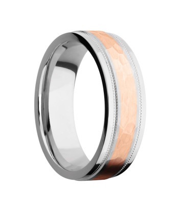 Lashbrook 7.5MM Cobalt Chome Wedding Band with a 14k Rose Gold Inlay Les êtres humains sont 