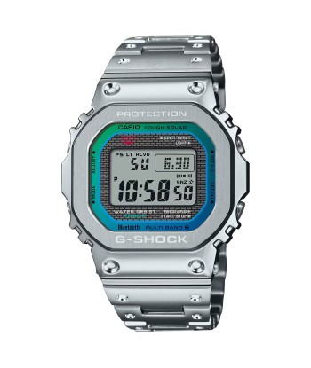 CASIO G-SHOCK GMWB5000PC-1 Bluetooth Polychromatic Rainbow Full Metal Solar Square Watch Steel de technologie