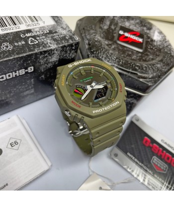 Casio G-Shock Green Multi-Color Solar Bluetooth 2100 CasiOak GAB2100FC-3A Watch Par le système avancé 