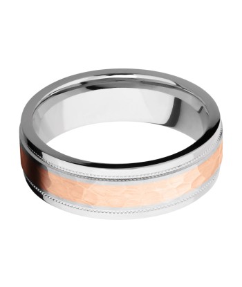 Lashbrook 7.5MM Cobalt Chome Wedding Band with a 14k Rose Gold Inlay Les êtres humains sont 