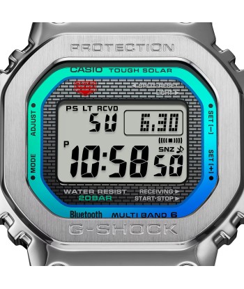 CASIO G-SHOCK GMWB5000PC-1 Bluetooth Polychromatic Rainbow Full Metal Solar Square Watch Steel de technologie