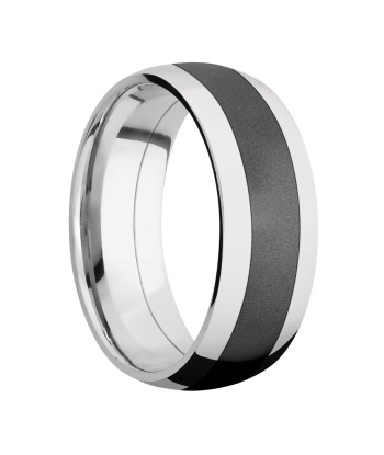 Lashbrook 8MM Cobalt Chrome Wedding Band with a Zirconium Inlay Véritable concentré