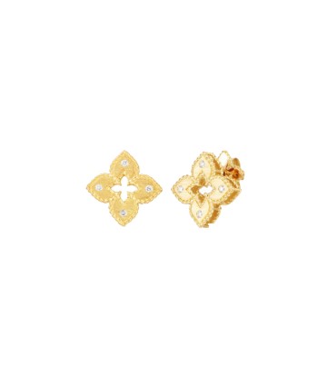 Roberto Coin 18K Yellow Gold Extra-Small Petite Venetian Princess Satin & Diamond Accent Flower Earrings la colonne vertébrale