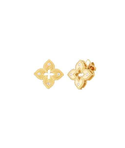 Roberto Coin 18K Yellow Gold Extra-Small Petite Venetian Princess Satin & Diamond Accent Flower Earrings la colonne vertébrale