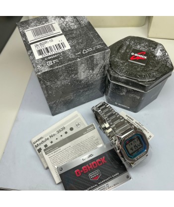 CASIO G-SHOCK GMWB5000PC-1 Bluetooth Polychromatic Rainbow Full Metal Solar Square Watch Steel de technologie