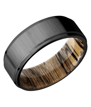 Lashbrook 7MM Zirconium Wedding Band with a Spalted Tamarind Sleeve livraison et retour toujours gratuits