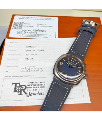 Pre-owned Panerai Radiomir Tre Giorni Blue Suede PAM01335 - 45mm Watch Jusqu'à 80% De Réduction