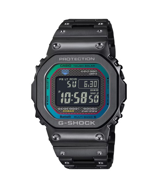 CASIO G-SHOCK GMWB5000BPC-1 Bluetooth Polychromatic Rainbow Full Metal Solar Square Watch Black Paris Déstockage Promo