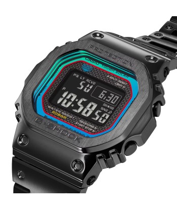 CASIO G-SHOCK GMWB5000BPC-1 Bluetooth Polychromatic Rainbow Full Metal Solar Square Watch Black Paris Déstockage Promo