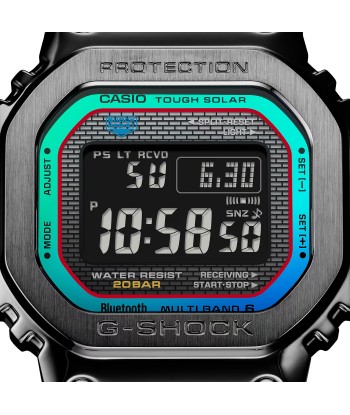 CASIO G-SHOCK GMWB5000BPC-1 Bluetooth Polychromatic Rainbow Full Metal Solar Square Watch Black Paris Déstockage Promo