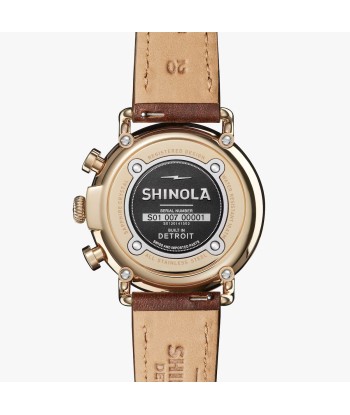 Shinola 41MM Runwell Gold PVD Two-Eye Chronograph Ivory Dial Watch S0120141502 Pour