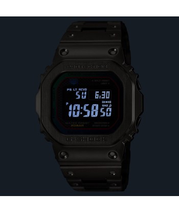 CASIO G-SHOCK GMWB5000BPC-1 Bluetooth Polychromatic Rainbow Full Metal Solar Square Watch Black Paris Déstockage Promo