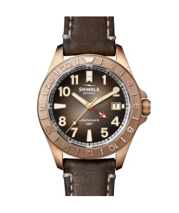 Shinola 40MM Bronze Monster GMT Set Automatic Brown Dial Extra NATO Strap Watch S0120273328 À commander