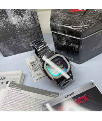 CASIO G-SHOCK GMWB5000BPC-1 Bluetooth Polychromatic Rainbow Full Metal Solar Square Watch Black Paris Déstockage Promo