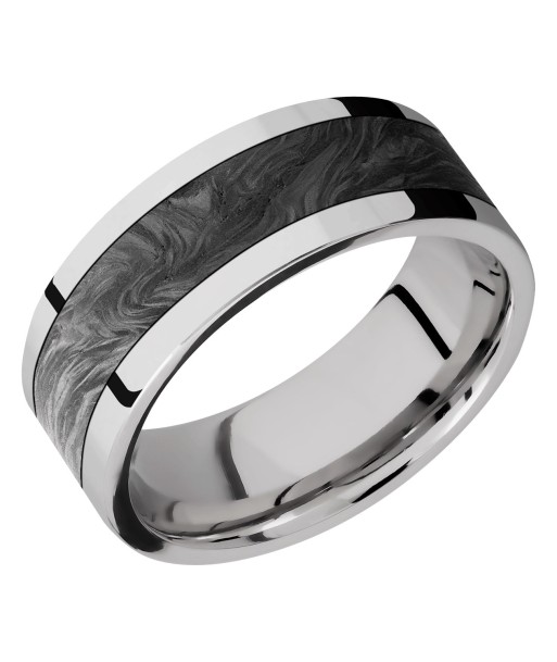 Lashbrook 8MM Cobalt Chrome Wedding Band with Forged Carbon Fiber des créatures d'habitude