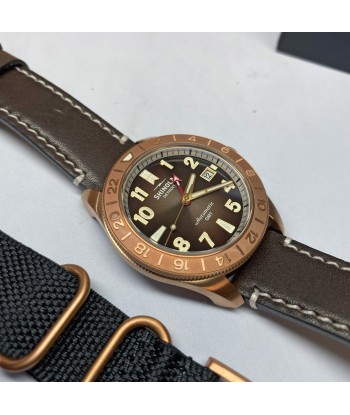 Shinola 40MM Bronze Monster GMT Set Automatic Brown Dial Extra NATO Strap Watch S0120273328 À commander