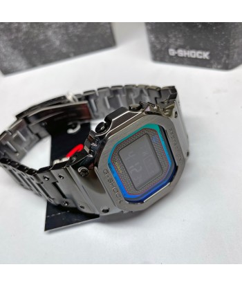 CASIO G-SHOCK GMWB5000BPC-1 Bluetooth Polychromatic Rainbow Full Metal Solar Square Watch Black Paris Déstockage Promo