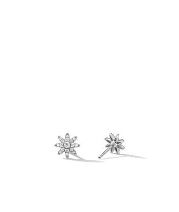 David Yurman Petite Starburst Stud Earrings in 18K White Gold with Diamonds, 7.5mm 2023