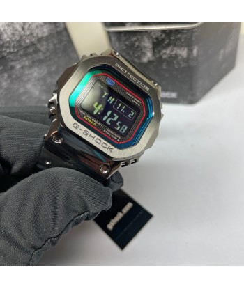 CASIO G-SHOCK GMWB5000BPC-1 Bluetooth Polychromatic Rainbow Full Metal Solar Square Watch Black Paris Déstockage Promo