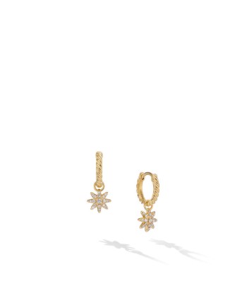 David Yurman 7.5MM Petite Interchangeable Starburst Earrings with Diamonds, 18K Gold rembourrage situé sous