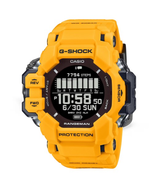 CASIO G-Shock GPS Rangeman Heart Rate Solar Yellow Watch GPRH1000-9 de l' environnement