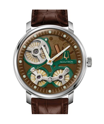 Accutron Spaceview 2020 La Palina Edition Brown Watch 2ES6A007 with Cigar Humidor Set chez Cornerstreet bien 