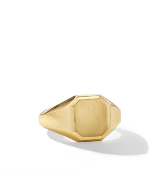 DY Gents Streamline Signet Ring in 18K Yellow Gold, 14mm d'Europe débarque