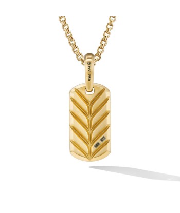 David Yurman Gents Chevron Tag in 18K Yellow Gold with Nephrite Jade, 21mm Fin de série