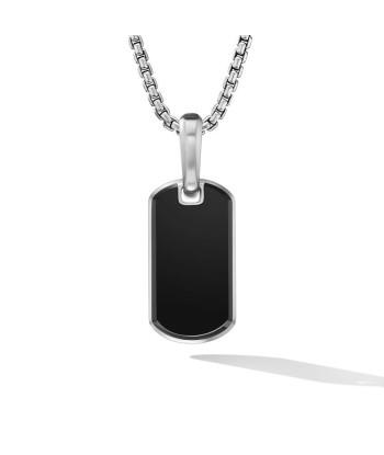 DY Chevron Gents Tag in Sterling Silver with Black Onyx, 21mm Les magasins à Paris et en Île-de-France