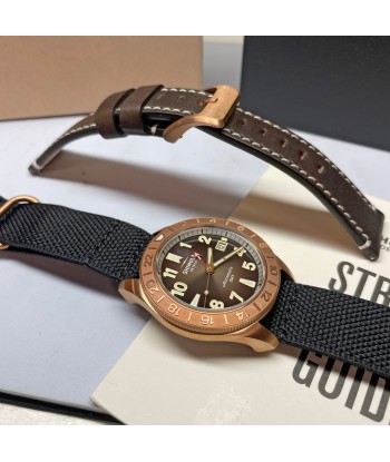 Shinola 40MM Bronze Monster GMT Set Automatic Brown Dial Extra NATO Strap Watch S0120273328 À commander