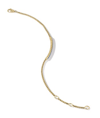 David Yurman Petite Pave Bar Bracelet in 18K Yellow Gold with Blue Sapphires, 1.7mm Voir les baskets