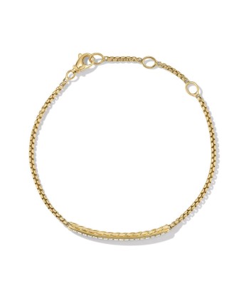 David Yurman Petite Pave Bar Bracelet in 18K Yellow Gold with Diamonds, 1.7mm pas cher 