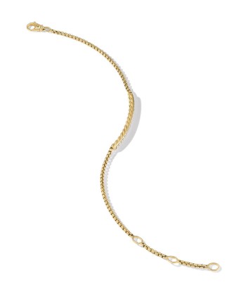 David Yurman Petite Pave Bar Bracelet in 18K Yellow Gold with Diamonds, 1.7mm pas cher 